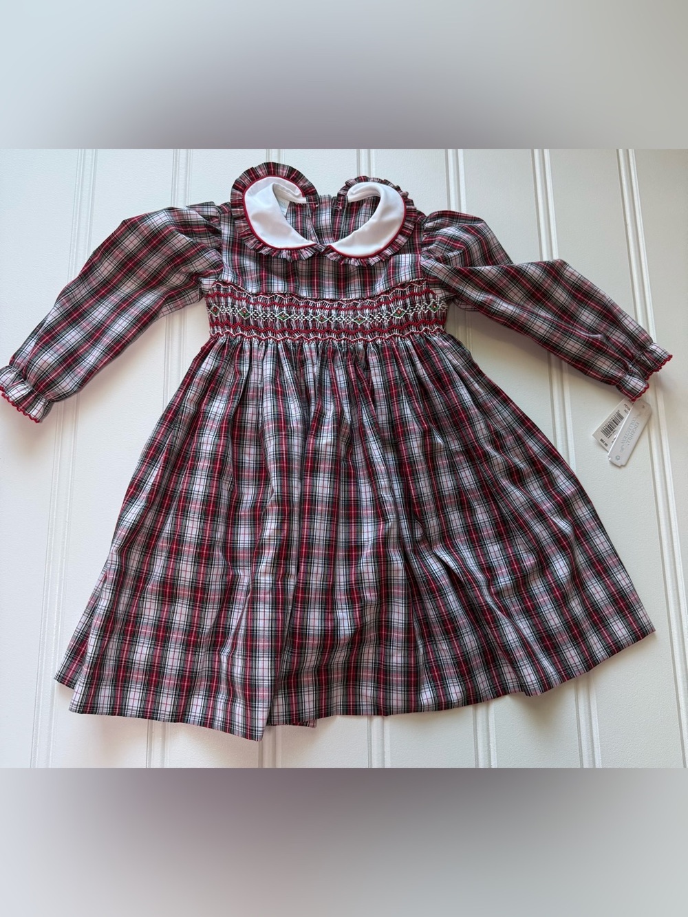 Edgehill Collection Girl 2T Smocked Dress Red Plaid Dress NEW 2030